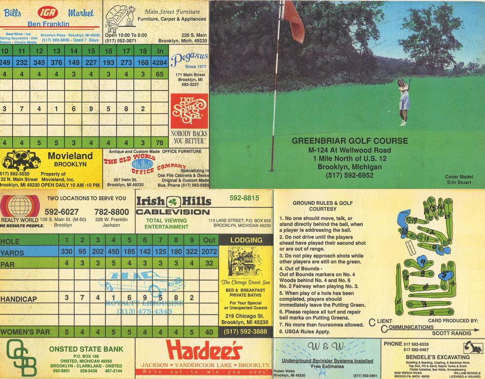 Greenbriar Golf Course (Greenbriar Golf & RV Park) - Scorecard
